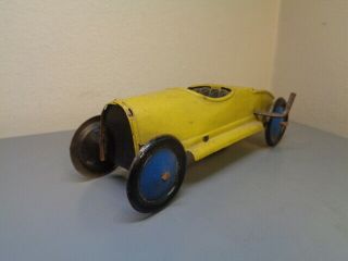 Vintage Tinplate Racing Car Made In Sweden Ultra Rare Item