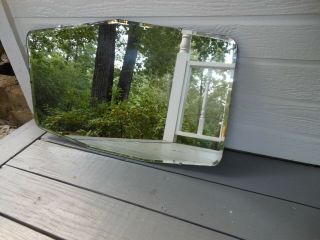 Jw - 4 - Pm Older Pretty Frameless Art Deco Beveled Edge Mirror From England