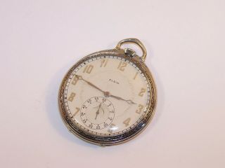 1927 Elgin 12s 17 Jewel 479 14k White Gold Filled Pocket Watch