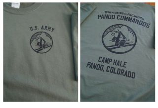 10th Mountain Alpine Panda Commandos Camp Hale T - Shirt Large Army