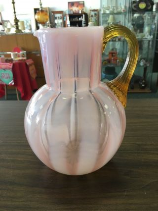 Pheonix Glass Pitcher Pink And Gold