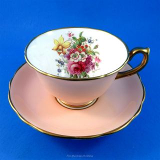 Pink Hammersley Signed F.  Howard Floral Bouquet Tea Cup And Saucer Set