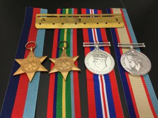 Wwii Pacific Group Of 4 1939 - 45 Star,  Pacific Star,  War Medal & Asm 1939 - 45