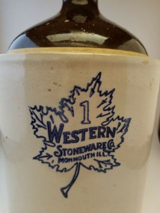 MAPLE LEAF - WESTERN STONEWARE CO.  1 Gallon Moonshine Whiskey Jug 1920 - 30 ' s 4
