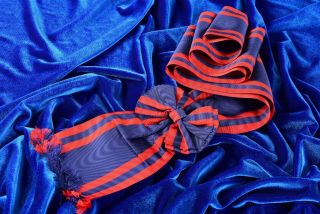 Military Decoration/award/recognition Sash/ribbon Navy Blue And Rose - Red