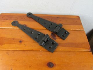 Strap Hinge Set Of 2 Antique Hand Forged With Spade Tips Ready For Install