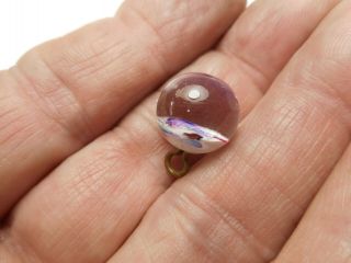 Pink Purple White Paperweight Ball Glass Vintage Antique Button 1/2 