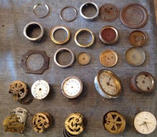 Antique Alarm Clock Parts Bezels Cases Movements Repair Spare Parts