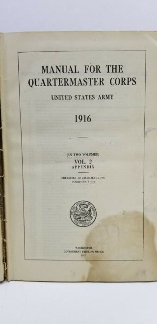 Book For The Quartermaster Corps U.  S.  Army Volume 2 - 1916 Fort Sill Military