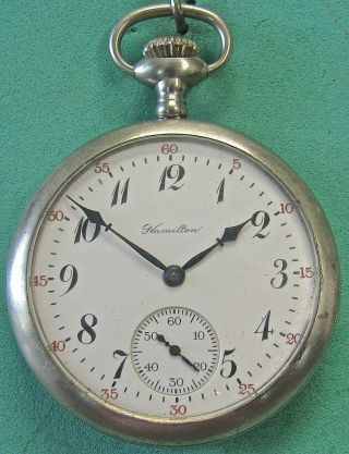 16 Size 17 Jewel Hamilton Marked Grade 974 Pendent Wind And Set Watch.