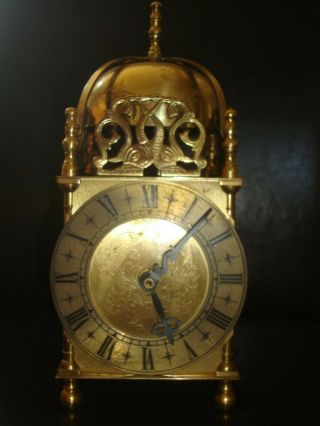 Rare Large Vintage Smiths Empire Brass Lantern Clock