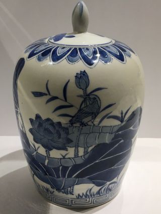 Antique Chinese Porcelain Jar/ Birds And Flowers.