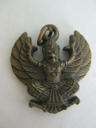 Fine Old Chinese Tibetan Tibet Garuda Bird Brass Buddha Necklace Pendant Amulet