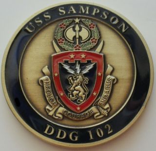 Uss Sampson Ddg 102 Us Navy Ships Challenge Coin