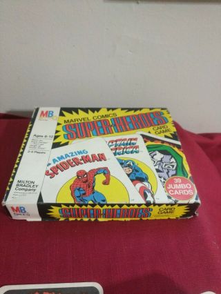 Vtg 1978 Milton Bradley Marvel Comics - Heroes Jumbo Card Game Complete 2