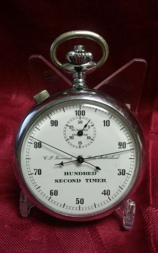 Vintage C.  L.  Guinand Split Second Chronograph Hundred Second Timer Swiss