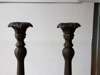 Pair Vintage Rustic Large Candlestick Holders Mantle Gothic Decorating 19 