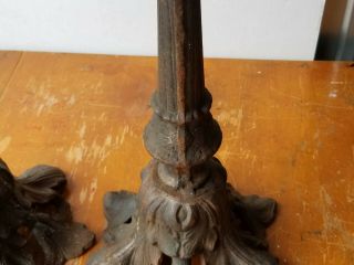 Pair Vintage Rustic Large Candlestick Holders Mantle Gothic Decorating 19 