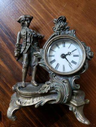 Rare And Unique Antique Brass Clock