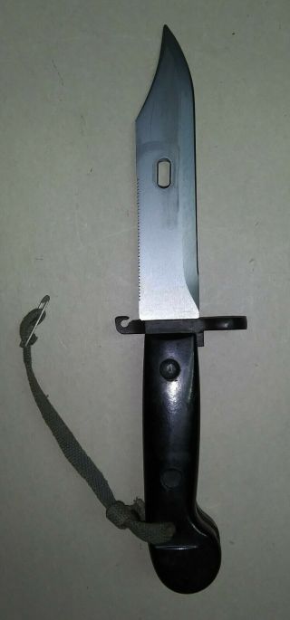 NOS AK BLACK BAYONET KNIFE SCABBARD WIRE FENCE CUTTER LEATHER BELT LOOP 3
