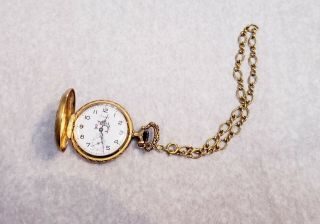 Vintage Arnex 17 Jewels Incabloc Pocket Watch Hunters Case Gold Filled Fob Runs