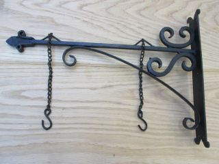 14 " Black Hand Forged Iron Sign Board Hanging Bracket Shop Sign House Name