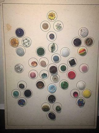 42 Antique & Vintage Buttons - Glass,  Etc. ,  Variety,  Nicely Carded