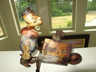 Vintage 1930s Marx Popeye Tin Lithograph Wind Up Toy - Walking