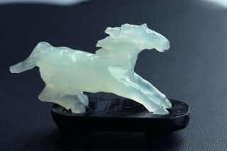 Vintage Handcarved Serpentine " Jade " Chinese Zodiac Animal Horse Statue