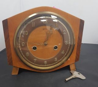 Vintage Smiths Westminster Chime Clock With Key 602