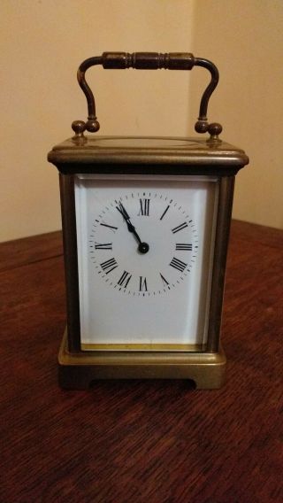 Vintage French Brass Carriage Clock Spares Or Repairs