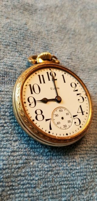 Elgin 16s 17 Jewel 10k Rolled Gold Plate Pocket Watch