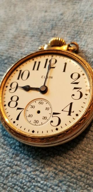 Elgin 16s 17 Jewel 10K Rolled Gold Plate Pocket Watch 2