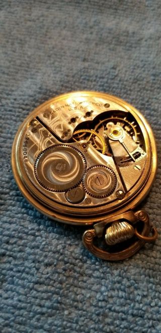 Elgin 16s 17 Jewel 10K Rolled Gold Plate Pocket Watch 4