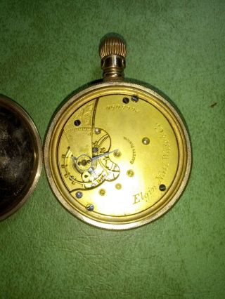 Vintage Antique Engraved Elgin Pocket Watch Safety Pinion PARTS/ REPAIR.  99NR 2
