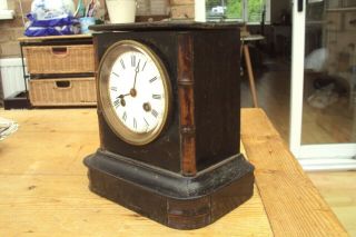 Antique Wooden Mantel Clock For Spares.