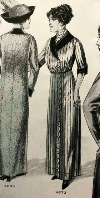 1912 McCall Belle Epoque Dress 4873,  1910 ' s Fashion,  B38 3