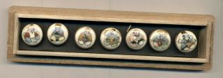 Set Of 7 Tiny Satsuma Buttons - Japanese Gods