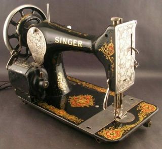 Antique Singer Model 15 Portable Sewing Machine W/Decals 3