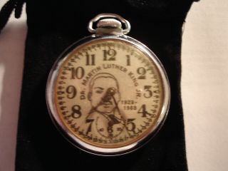 1947 16S Pocket Watch Rev.  Martin Luther King Theme Dial & Case Runs Well. 2