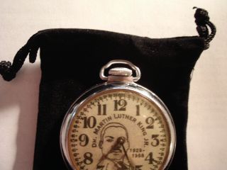 1947 16S Pocket Watch Rev.  Martin Luther King Theme Dial & Case Runs Well. 3