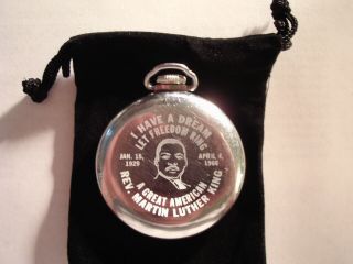 1947 16S Pocket Watch Rev.  Martin Luther King Theme Dial & Case Runs Well. 4