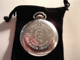 1947 16S Pocket Watch Rev.  Martin Luther King Theme Dial & Case Runs Well. 5