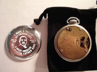 1947 16S Pocket Watch Rev.  Martin Luther King Theme Dial & Case Runs Well. 7