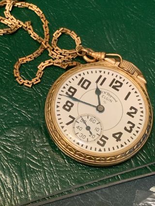 Vintage Elgin Pocket Watch W/Fob 6