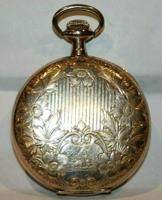 Antique Victorian Gold Plated Hunter Pocket Watch Case W/ Engraved Covers 15