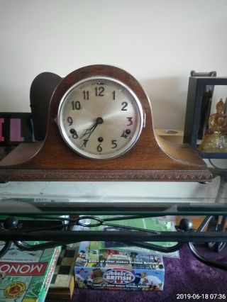 Oak Cased Westminster Chimes Mantel Clock