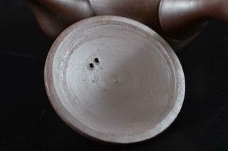 G8468: Japanese Banko - ware Brown pottery Pine sculpture TEAPOT Kyusu Sencha 6