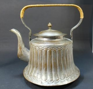 Abc - Bx Antique Copper Tin Washed Tea Pot - Handmade Marked China
