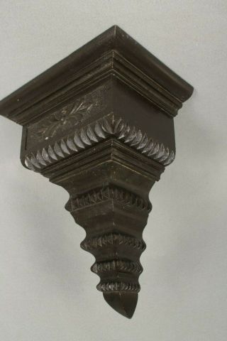 Antique Black Forest Carved Wood Mantel Clock Shelf Bracket